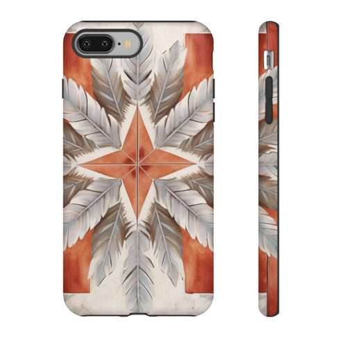 Silver Feather Compass - Impact Resistant Phone Case
